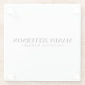 Beruflicher, moderner Minimalname Glasuntersetzer (Rückseite)