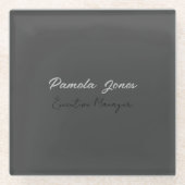 Beruflicher, moderner Minimalname Glasuntersetzer (Vorderseite)