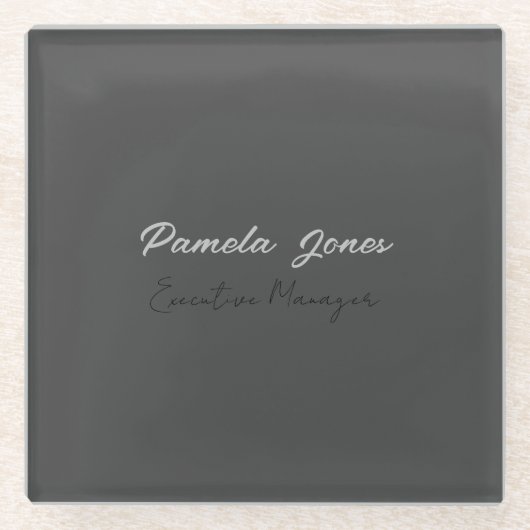 Beruflicher, moderner Minimalname Glasuntersetzer (Vorderseite)