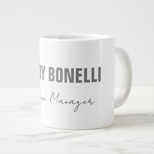 Beruflicher, moderner Minimalname Jumbo-Tasse (Vorderseite Rechts)