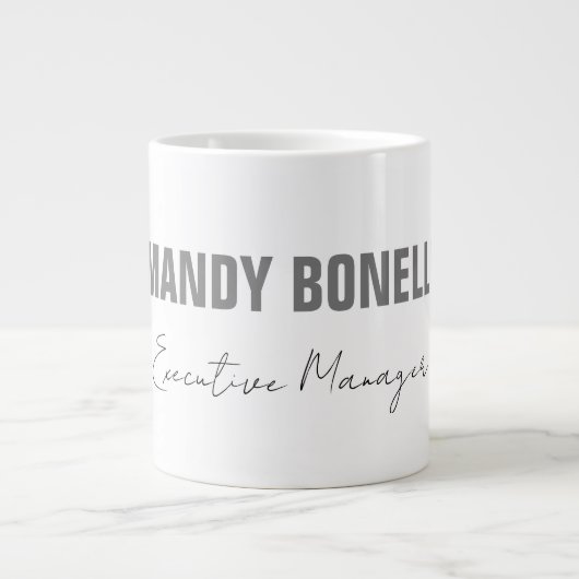 Beruflicher, moderner Minimalname Jumbo-Tasse (Vorderseite)