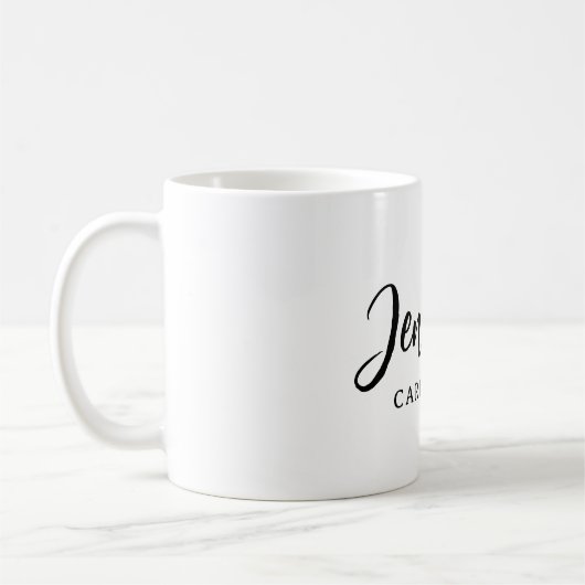 Beruflicher, moderner Minimalname Kaffeetasse (Links)
