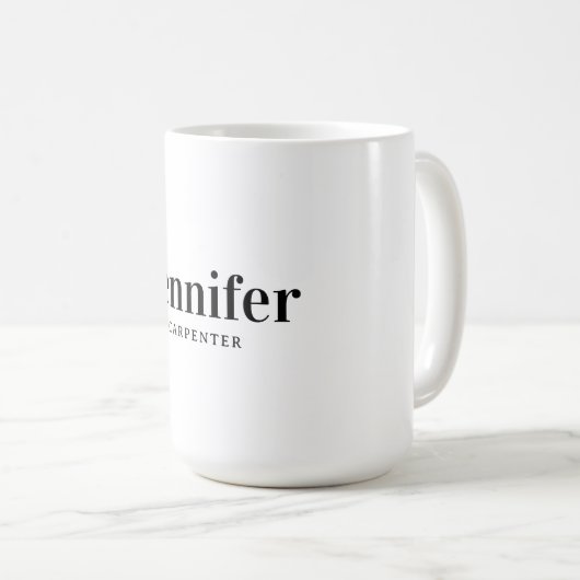 Beruflicher, moderner Minimalname Kaffeetasse (VorderseiteRechts)