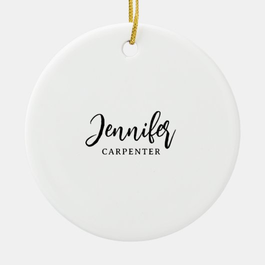 Beruflicher, moderner Minimalname Keramik Ornament (Vorne)