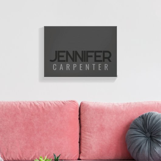 Beruflicher, moderner Minimalname Leinwanddruck (Insitu (Wohnzimmer))