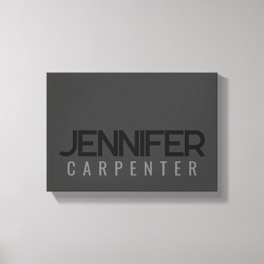Beruflicher, moderner Minimalname Leinwanddruck (Vorderseite)