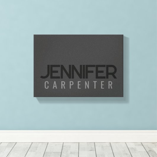 Beruflicher, moderner Minimalname Leinwanddruck (Insitu (Holzboden))