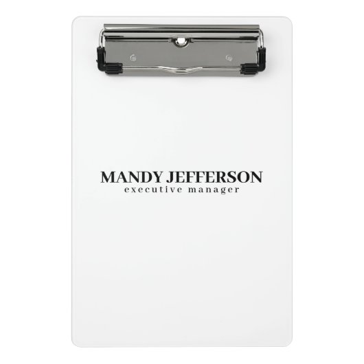 Beruflicher, moderner Minimalname Mini Klemmbrett (Vorderseite)