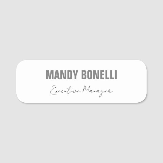 Beruflicher, moderner Minimalname Namensschild (Vorderseite)