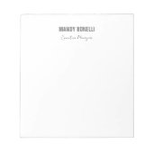 Beruflicher, moderner Minimalname Notizblock (Vorderseite)