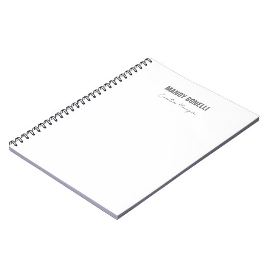 Beruflicher, moderner Minimalname Notizblock (Linke Seite)