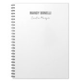 Beruflicher, moderner Minimalname Notizblock (Vorderseite)