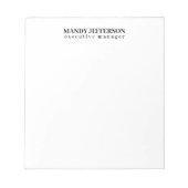 Beruflicher, moderner Minimalname Notizblock (Vorderseite)