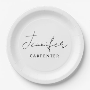Beruflicher, moderner Minimalname Pappteller