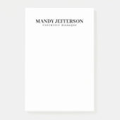 Beruflicher, moderner Minimalname Post-it Klebezettel (Vorderseite)