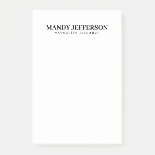 Beruflicher, moderner Minimalname Post-it Klebezettel (Vorderseite)