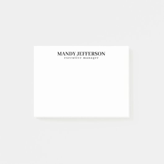 Beruflicher, moderner Minimalname Post-it Klebezettel (Vorderseite)