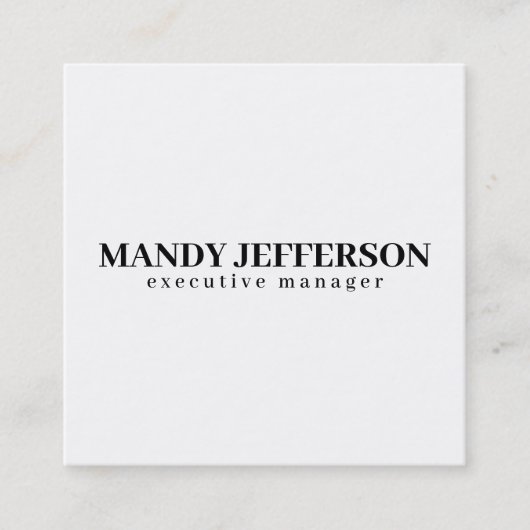 Beruflicher, moderner Minimalname Quadratische Visitenkarte (Vorderseite)