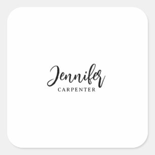 Beruflicher, moderner Minimalname Quadratischer Aufkleber