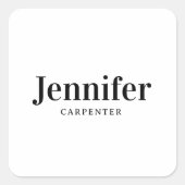 Beruflicher, moderner Minimalname Quadratischer Aufkleber (Vorderseite)