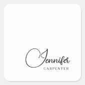 Beruflicher, moderner Minimalname Quadratischer Aufkleber (Vorderseite)