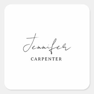 Beruflicher, moderner Minimalname Quadratischer Aufkleber