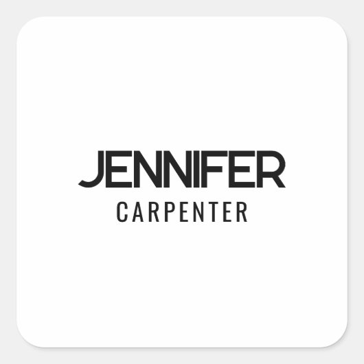 Beruflicher, moderner Minimalname Quadratischer Aufkleber (Vorderseite)