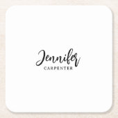 Beruflicher, moderner Minimalname Rechteckiger Pappuntersetzer (Vorderseite)