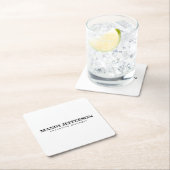 Beruflicher, moderner Minimalname Rechteckiger Pappuntersetzer (Vor Ort)