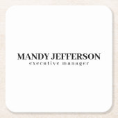 Beruflicher, moderner Minimalname Rechteckiger Pappuntersetzer (Vorderseite)