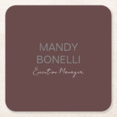 Beruflicher, moderner Minimalname Rechteckiger Pappuntersetzer (Vorderseite)