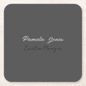 Beruflicher, moderner Minimalname Rechteckiger Pappuntersetzer (Vorderseite)