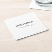 Beruflicher, moderner Minimalname Rechteckiger Pappuntersetzer (angewinkelt)