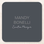 Beruflicher, moderner Minimalname Rechteckiger Pappuntersetzer (Vorderseite)