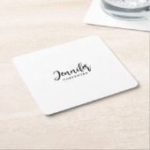 Beruflicher, moderner Minimalname Rechteckiger Pappuntersetzer (angewinkelt)
