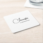 Beruflicher, moderner Minimalname Rechteckiger Pappuntersetzer (angewinkelt)