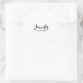 Beruflicher, moderner Minimalname Runder Aufkleber (Tasche)