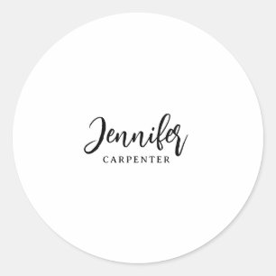 Beruflicher, moderner Minimalname Runder Aufkleber