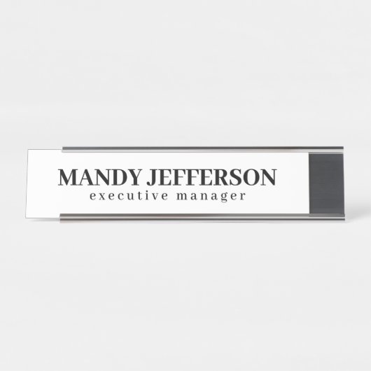 Beruflicher, moderner Minimalname Schreibtischnamensplakette (Vorderseite )