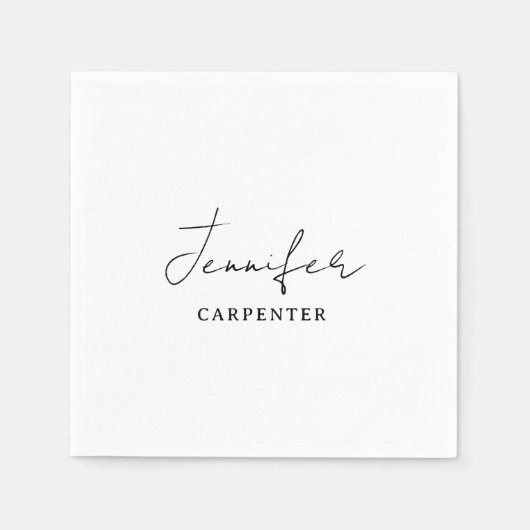 Beruflicher, moderner Minimalname Serviette (Vorderseite)