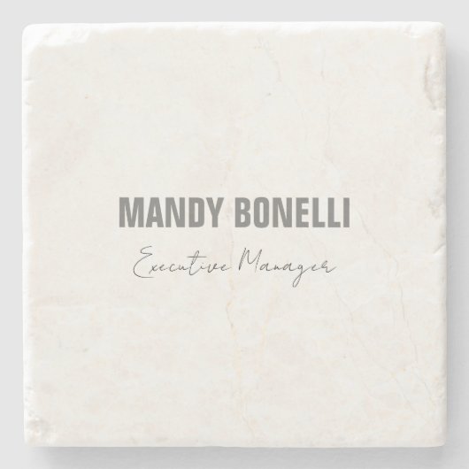 Beruflicher, moderner Minimalname Steinuntersetzer (Vorderseite)