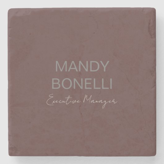 Beruflicher, moderner Minimalname Steinuntersetzer (Vorderseite)