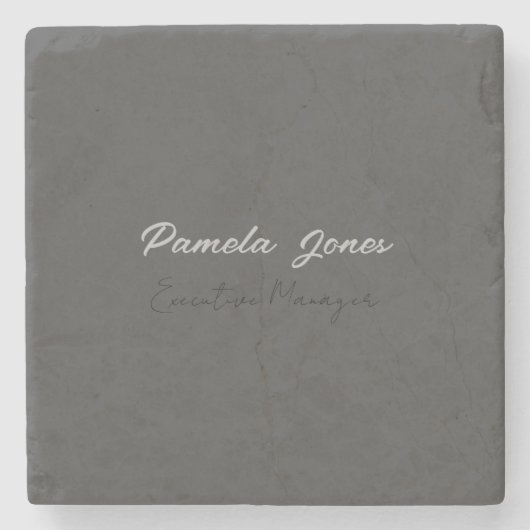 Beruflicher, moderner Minimalname Steinuntersetzer (Vorderseite)