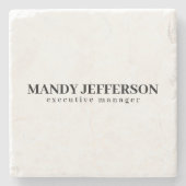 Beruflicher, moderner Minimalname Steinuntersetzer (Vorderseite)