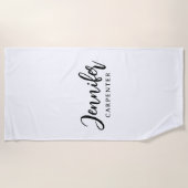Beruflicher, moderner Minimalname Strandtuch (Vorderseite)