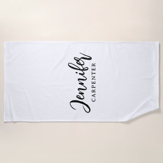 Beruflicher, moderner Minimalname Strandtuch (Vorderseite)