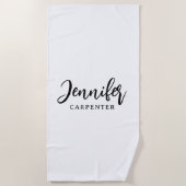 Beruflicher, moderner Minimalname Strandtuch (Vorderseite)
