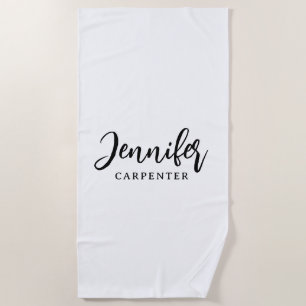 Beruflicher, moderner Minimalname Strandtuch