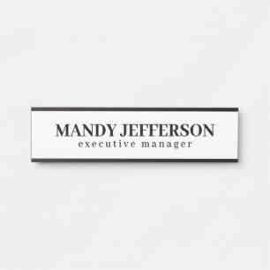 Beruflicher, moderner Minimalname Türschild