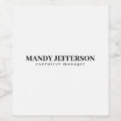 Beruflicher, moderner Minimalname Weinetikett (Einzelnes Label)